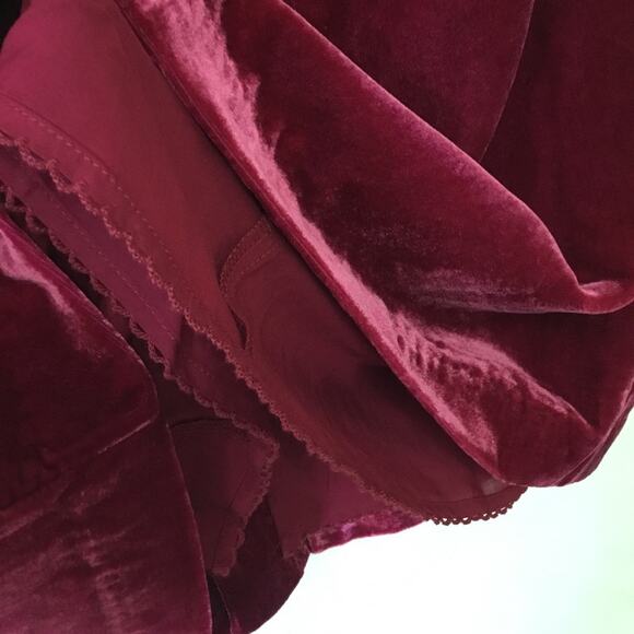 Anthropologie Raspberry Montie Velvet Mini Skirt - Picture 8 of 9